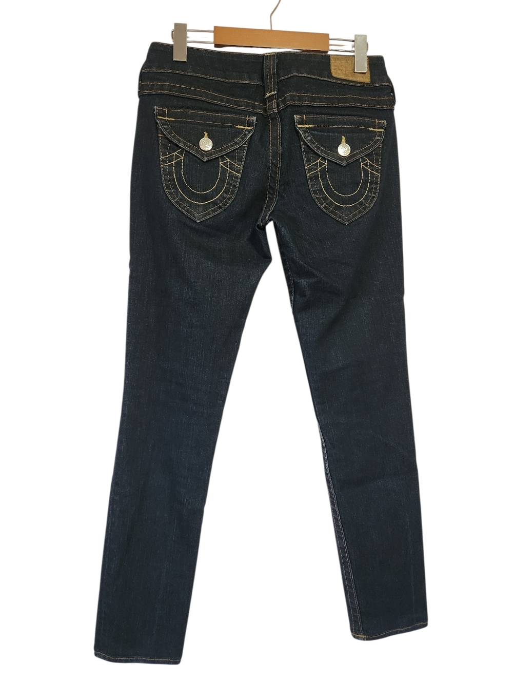Vtg True Religion Ricki Jeans Made in USA Contrast Big T Stitch Flap Pocket - Picture 4 of 11